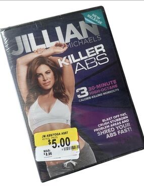5/$5 Jillian Michaels Killer Abs Workout DVD - Factory Sealed